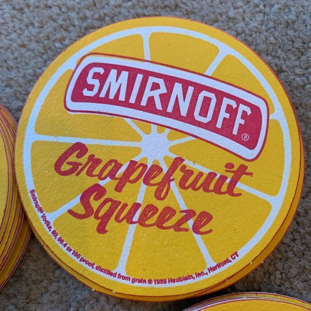 Smirnoff Grapefruit Squeeze Barware Drink Coasters Lot Of 50